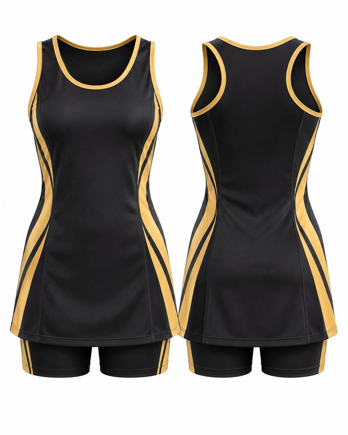Custom Black & Gold Netball Uniform