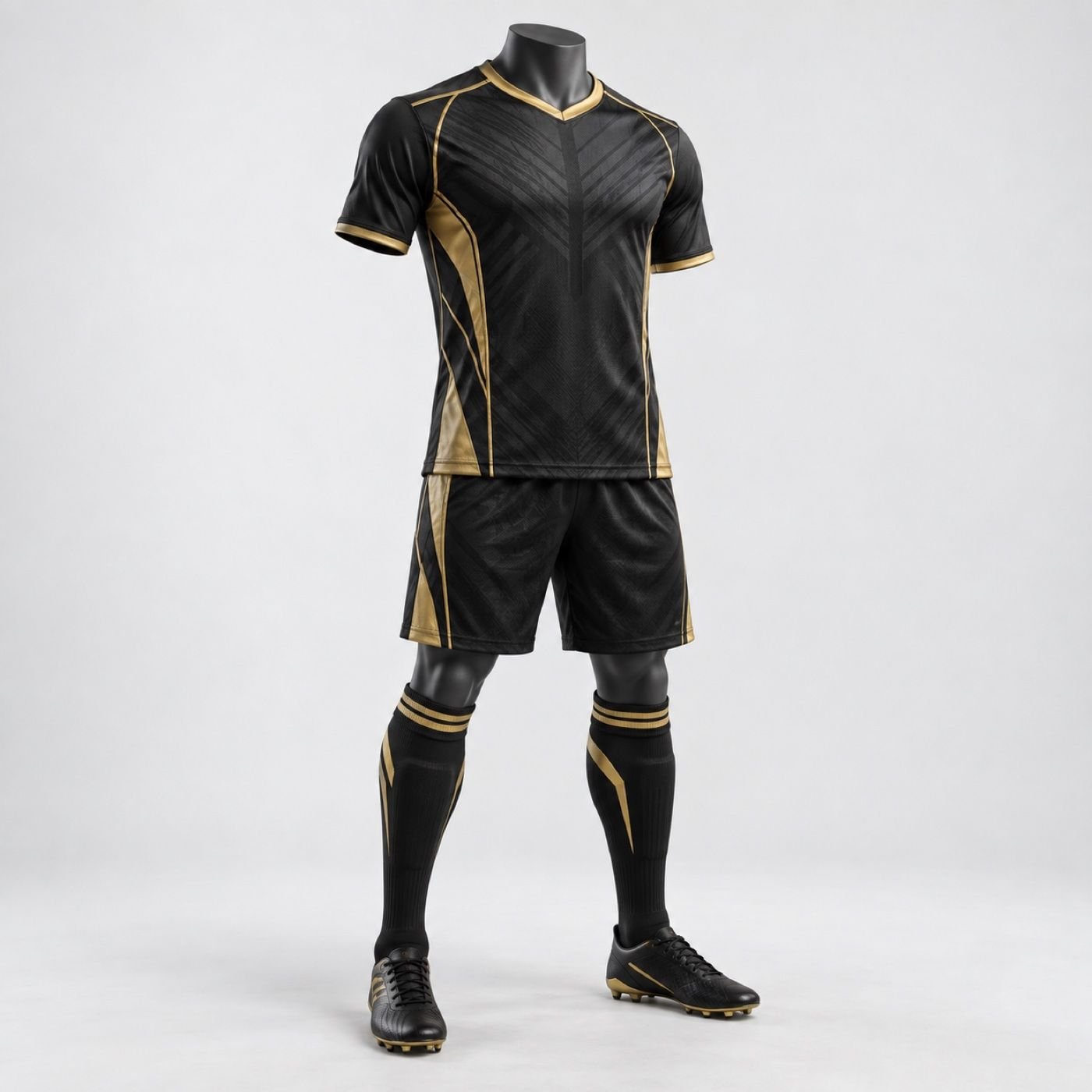 Custom Black & Gold Soccer Uniform