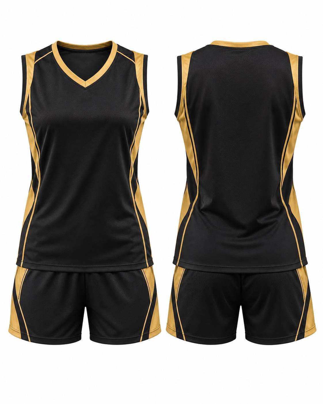 Custom Black & Gold Volleyball Uniform