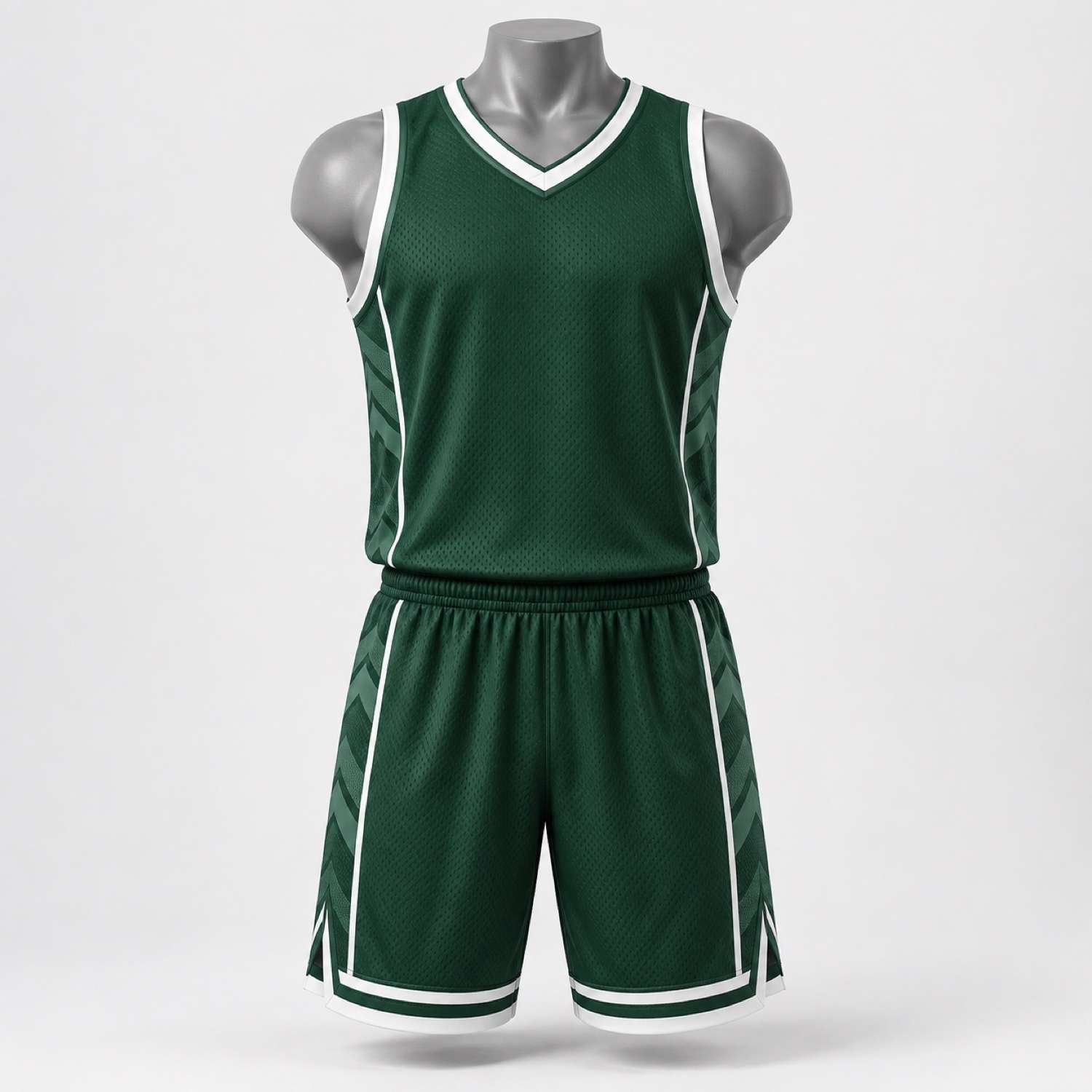 Custom Green & White Basketball Uniform