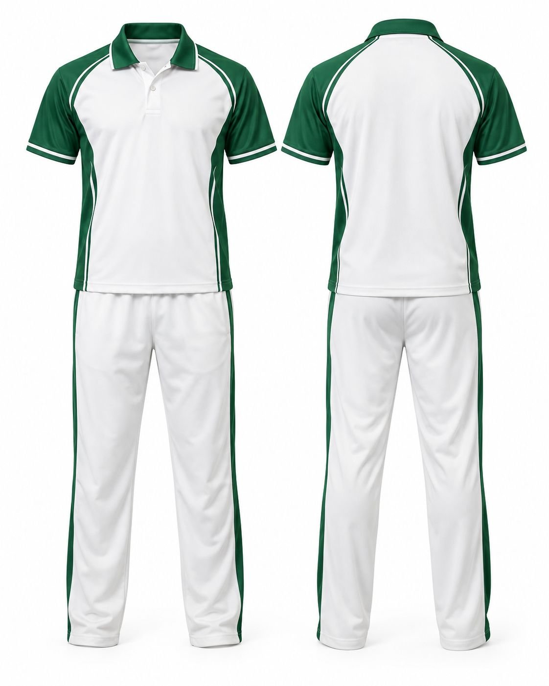 Custom Green & White Cricket Uniform