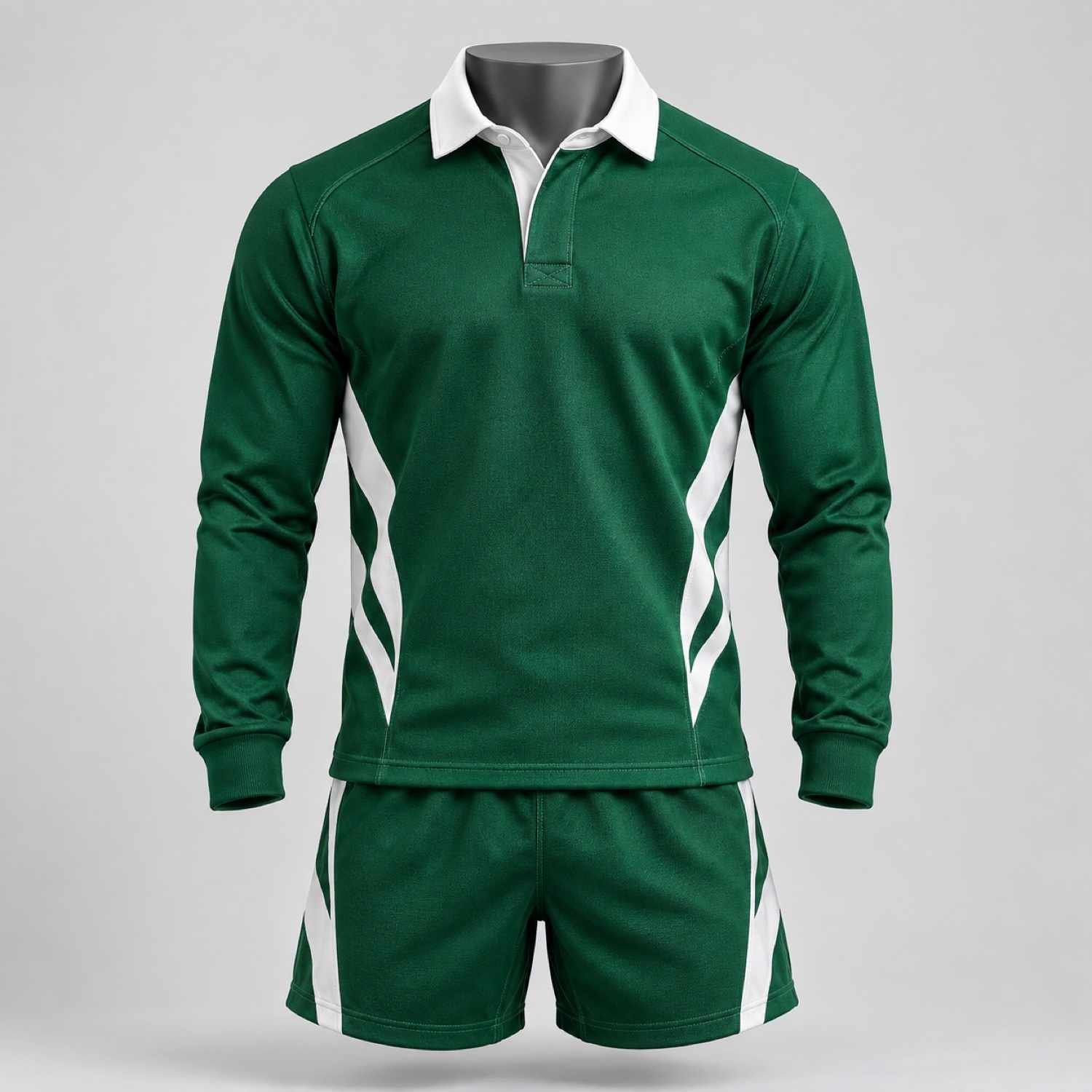 Custom Green & White Rugby Kit