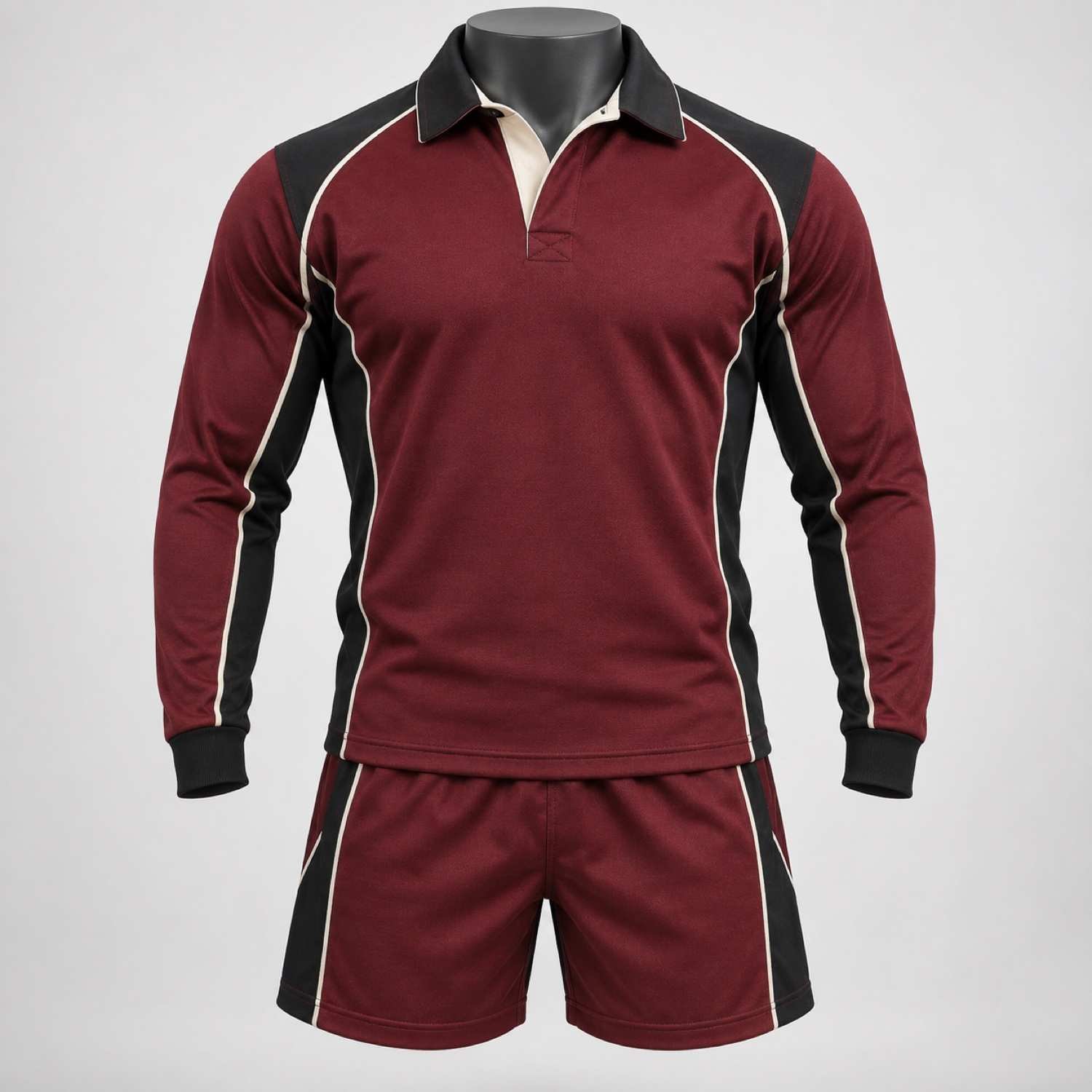 Custom Maroon & Black Rugby Kit