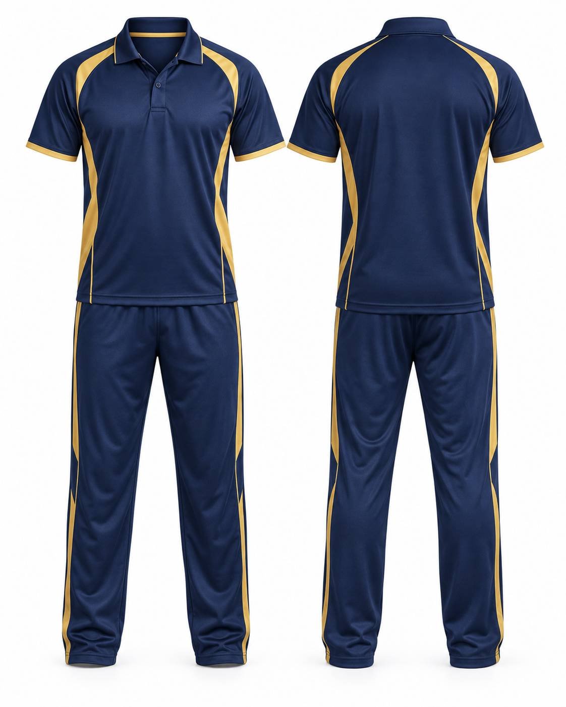 Custom Navy & Gold Cricket Uniform