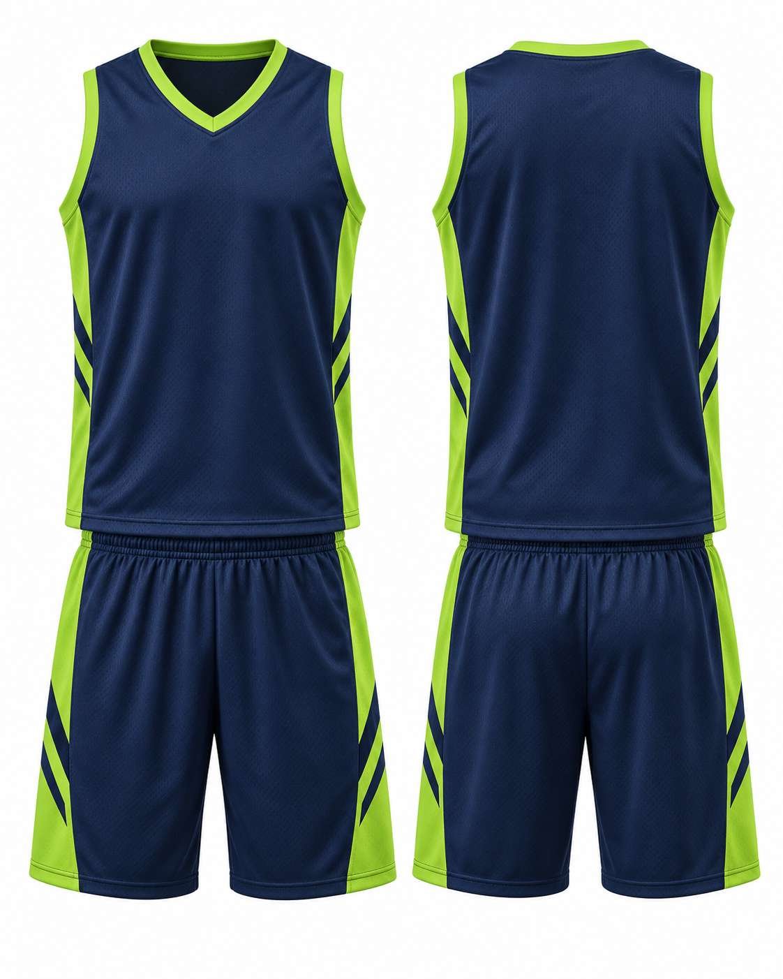 Custom Navy & Lime Basketball Uniform