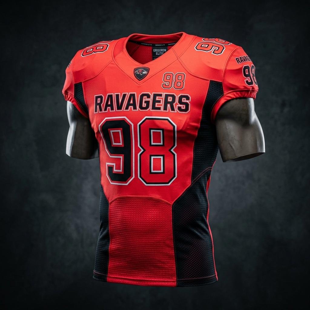 Custom Neon Red American Football Jersey