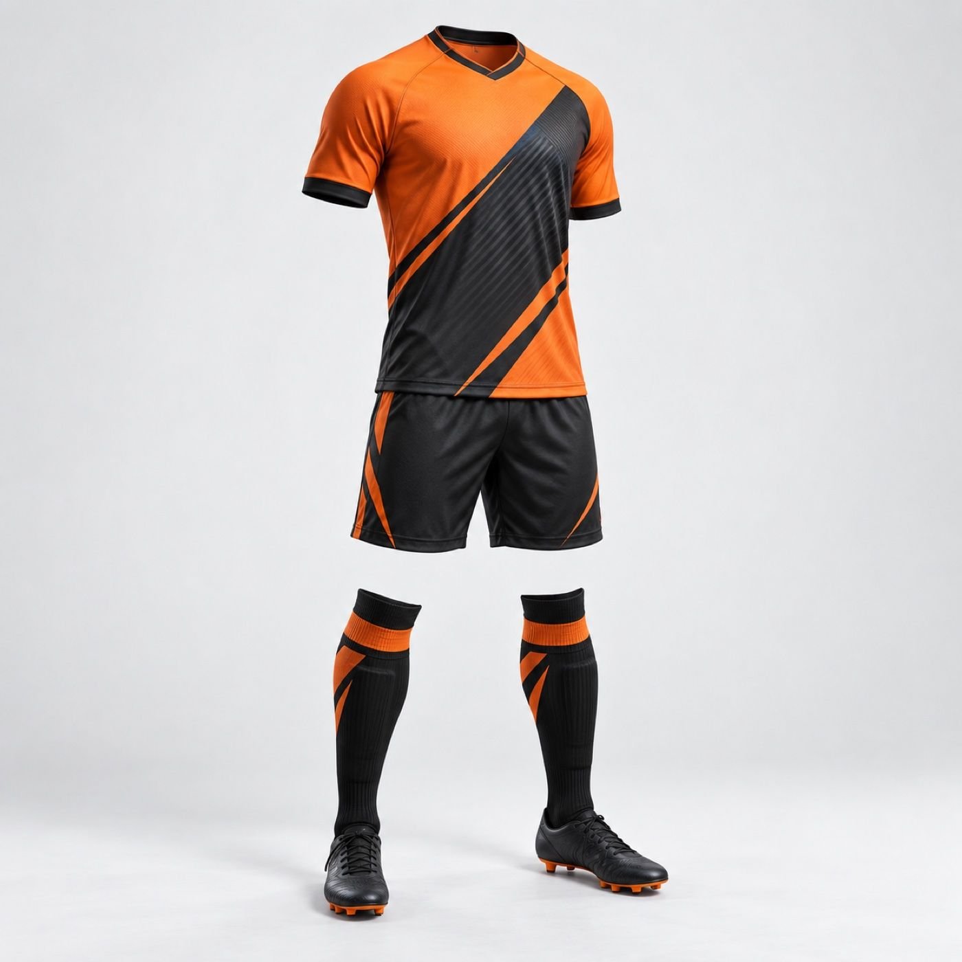 Custom Orange & Black Soccer Uniform