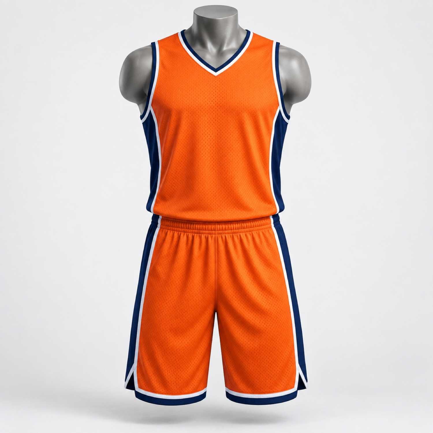 Custom Orange & Navy Basketball Uniform
