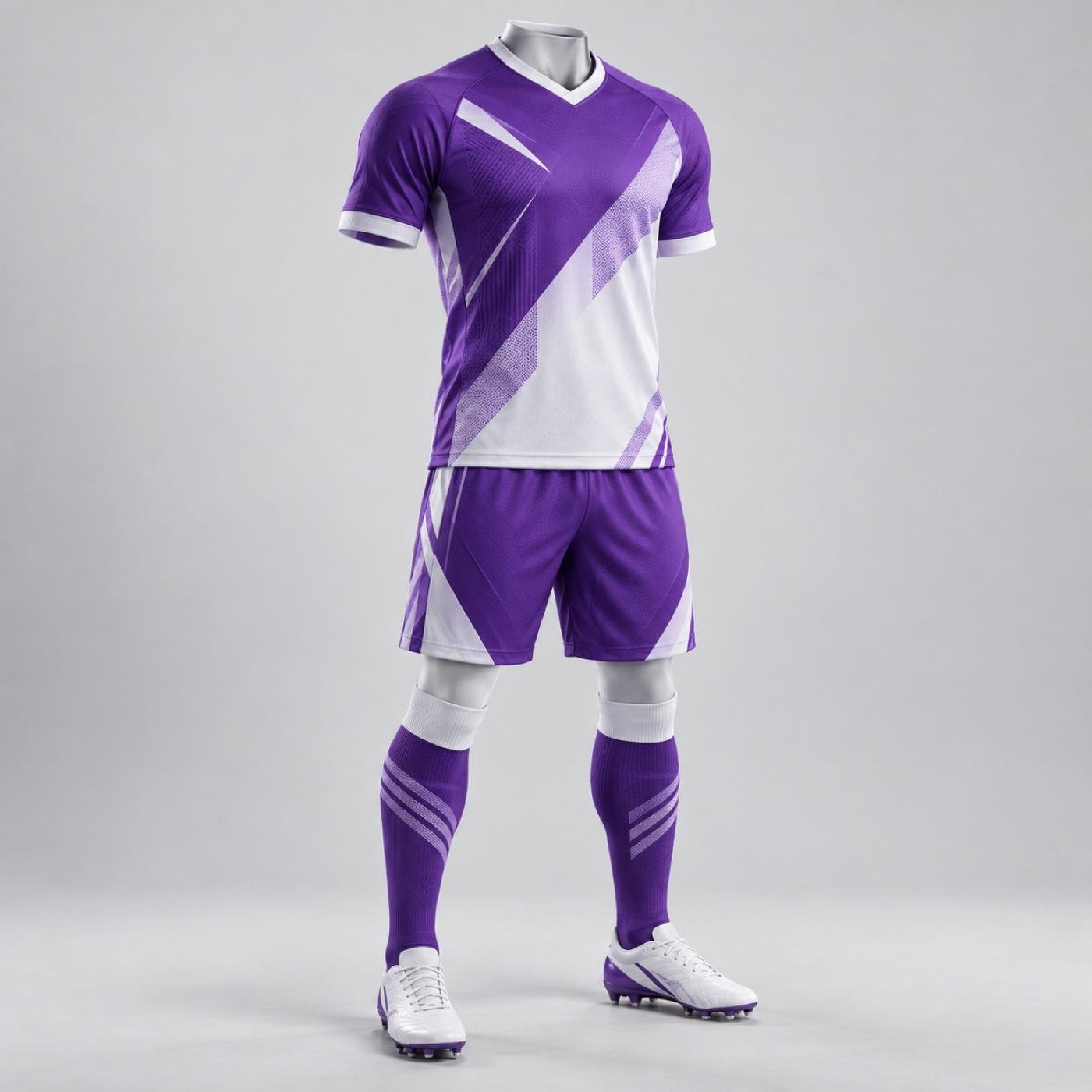 Custom Purple & White Soccer Uniform