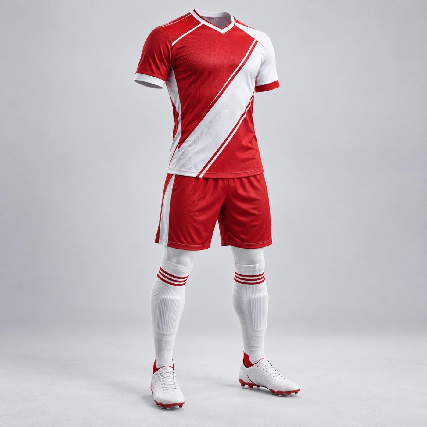 Custom Red & White Soccer Uniform