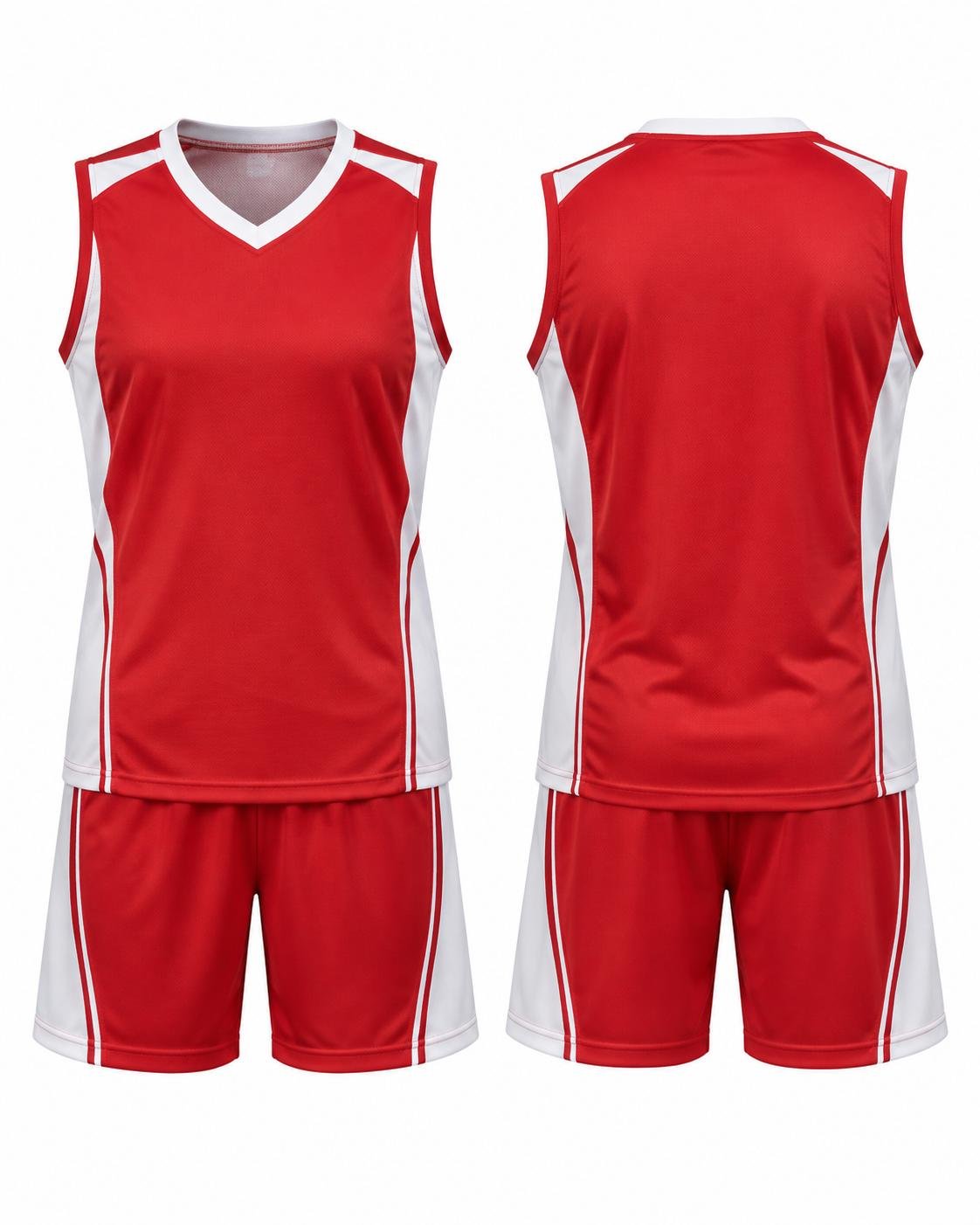 Custom Red & White Volleyball Uniform