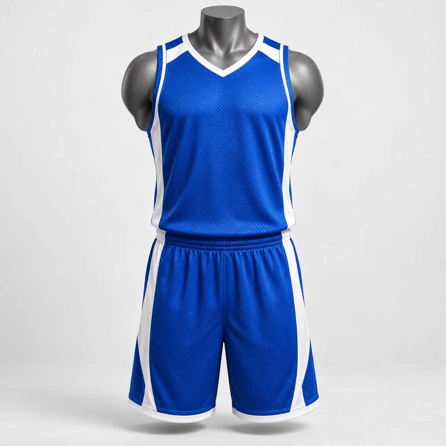 Custom Royal Blue & White Basketball Uniform
