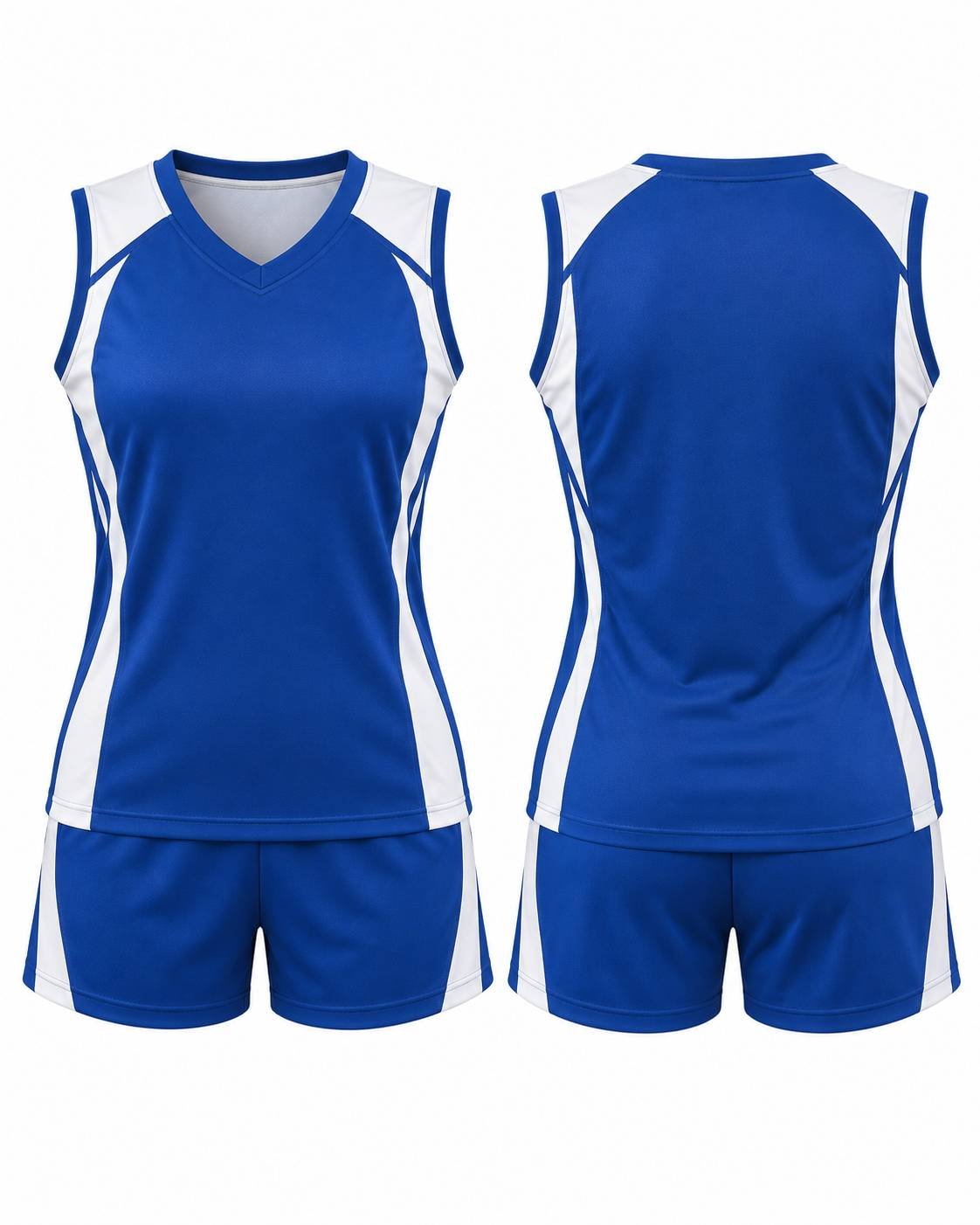 Custom Royal Blue & White Volleyball Uniform