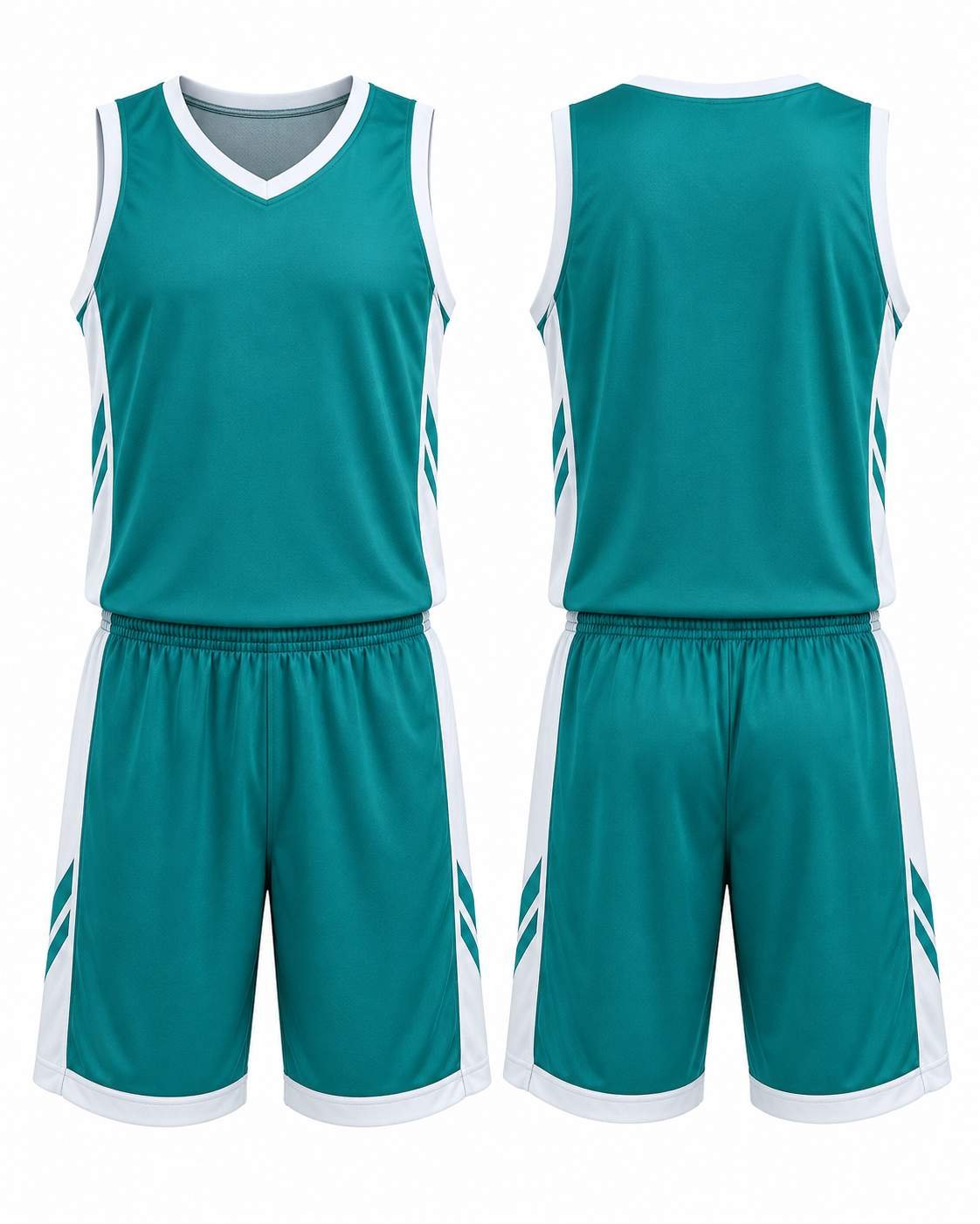 Custom Teal & White Basketball Uniform