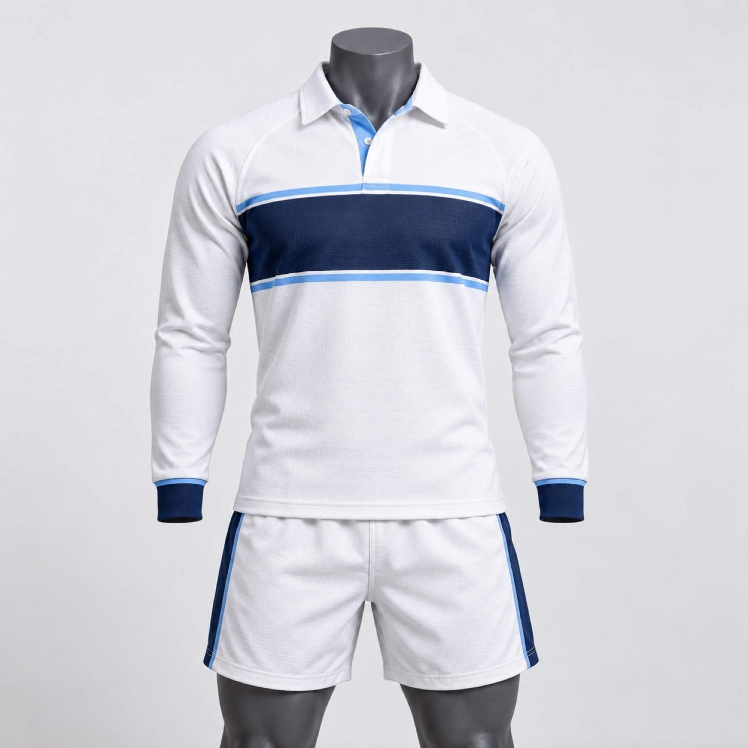 Custom White & Navy Rugby Kit